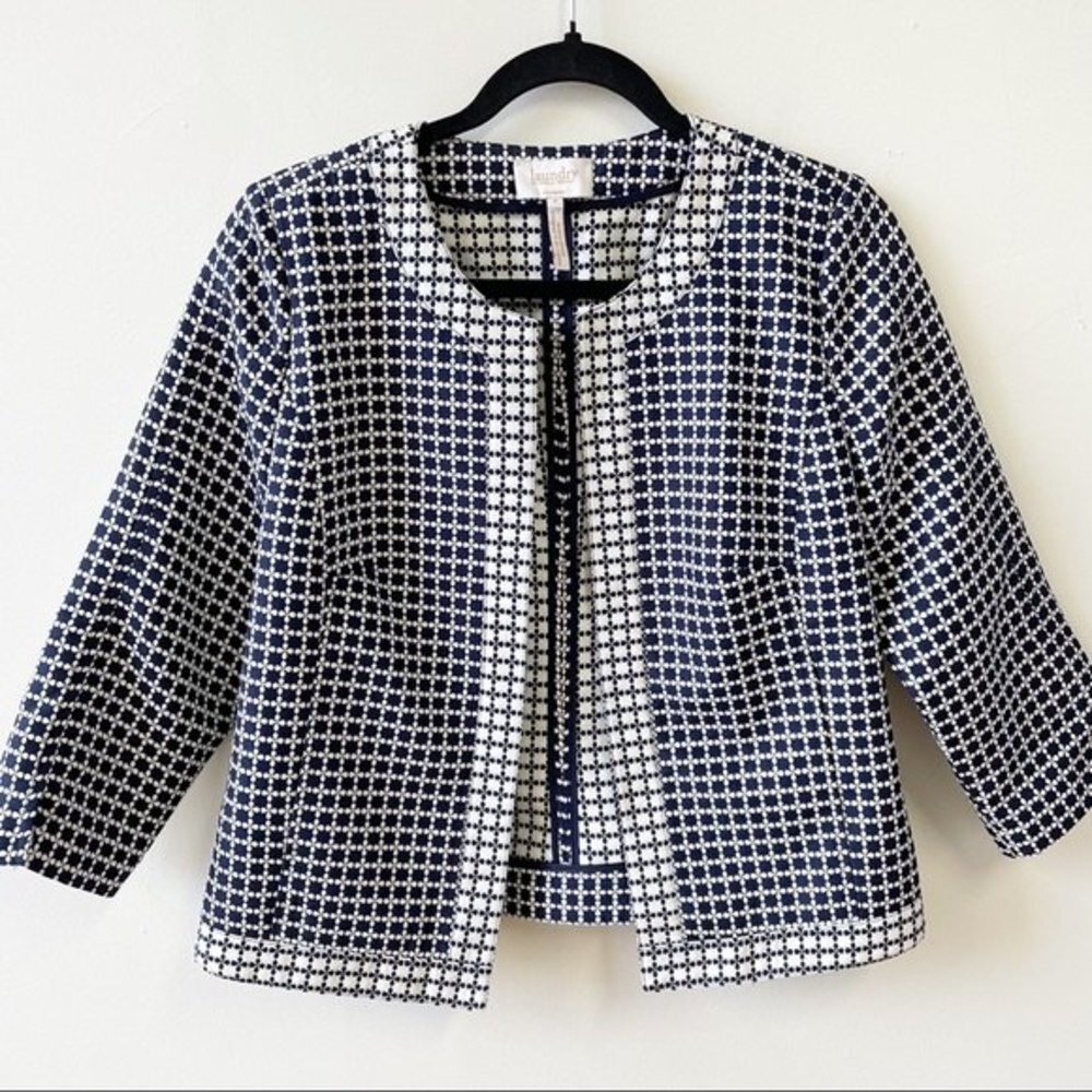 Laundry Shelli Segal Mandarian Collar Blazer Mosaic Pattern​